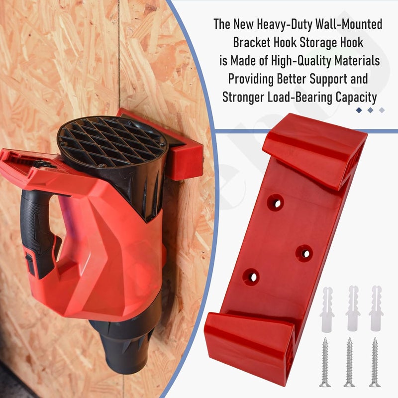 Braveboy Wall Mount for Milwaukee M18 Blower - Only Fits Model 3017-20 & 3017-21 Leaf Blower Heavy-Duty Wall Mounting Bracket, Holder Storage Hook with Installation Screws - Image 3